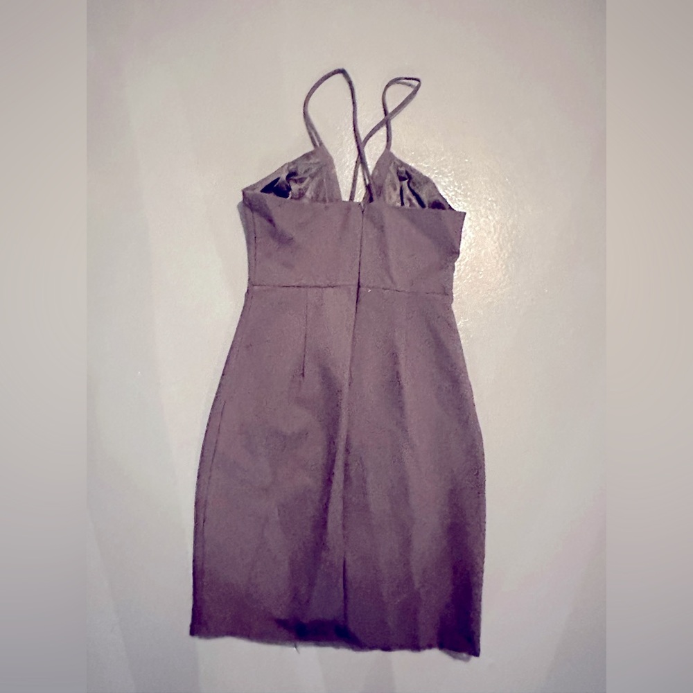 Slate grey bodycon cocktail dress
